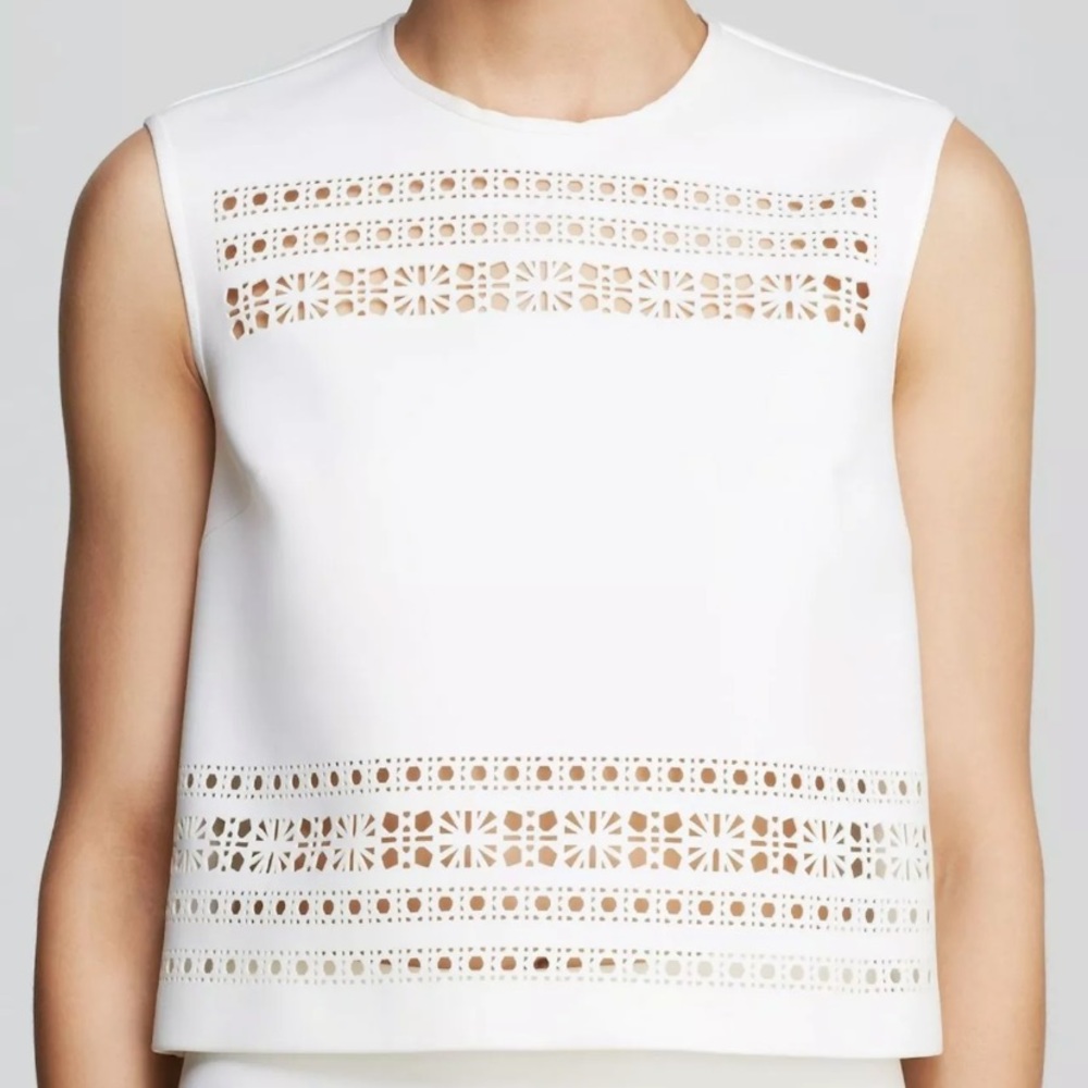 Clover Canyon White Laser-Cut Neoprene Top